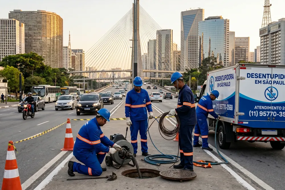 Atendimento emergencial de desentupidora em São Paulo 24h